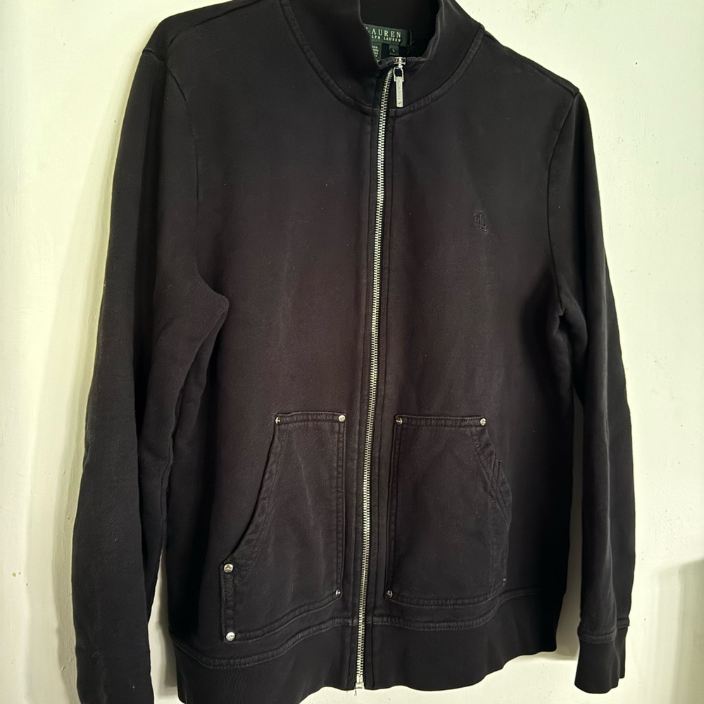 Lauren Ralph Lauren Black with silver Zip-Up Jacket